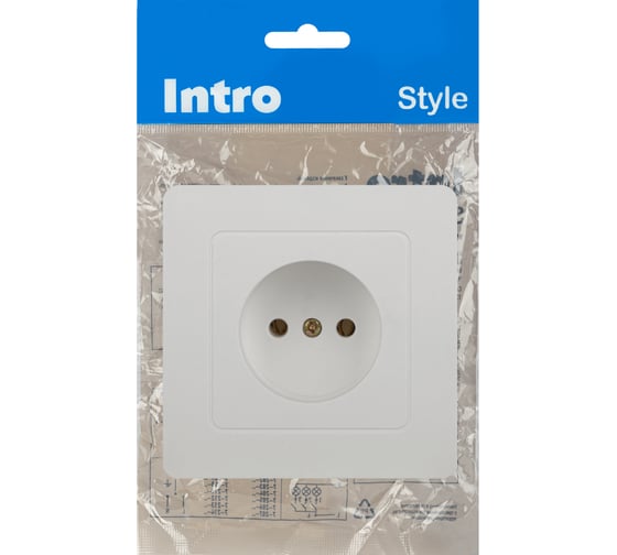 Розетка Intro Style 720101 2P, 16А, 250В, IP20, скрытой установки, белый Б0060637