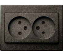 Двойная розетка без заземления LIREGUS Эпсилон IKL 16-109/409 E/J антрацит, без рамки 28-1152