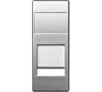 Адаптер со шторками Simon на 1 коннектор SYSTIMAX UTP, узкий модуль, 82С, алюминий 82585-63