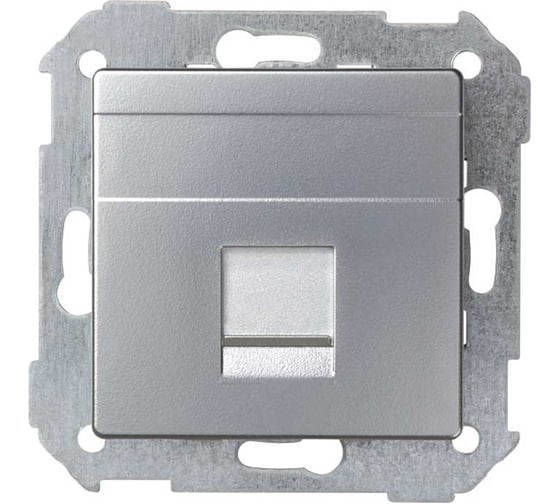 Адаптер со шторками Simon на 1 коннектор UTP RJ45, SYSTIMAX, S82, S82N, алюминий 82008-33 1