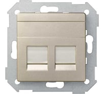 Адаптер со шторками Simon на 2 коннектора UTP RJ45, SYSTIMAX, S82, S82N, шампань 82009-34