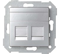 Адаптер со шторками Simon на 2 коннектора UTP RJ45, SYSTIMAX, S82, S82N, алюминий 82009-33