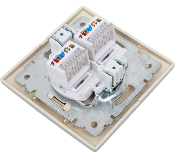 Информационная розетка Intro 2xRJ45, СУ, Plano, алюминий 10/200/2000 Б0043243