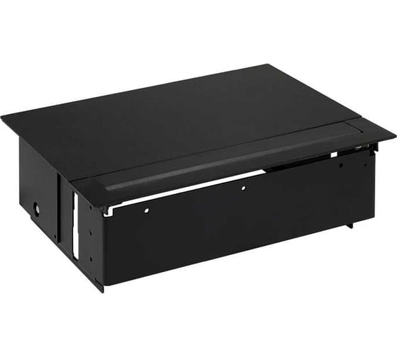 Врезной розеточный блок Simon с крышкой и металлическим вводом, 4x2P+E, черный, 400 45404000-138