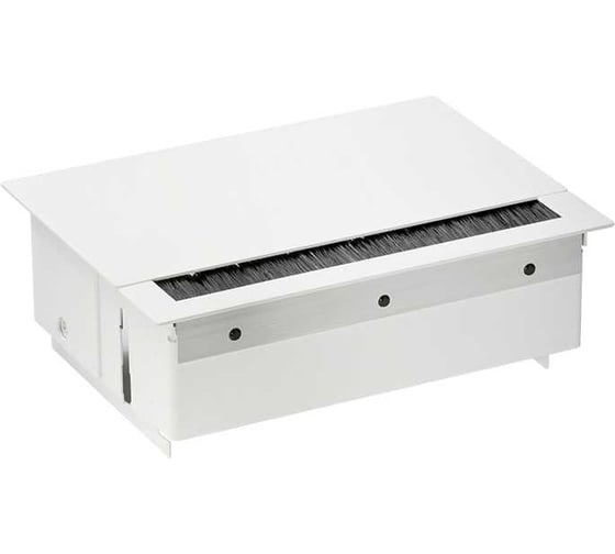 Врезной розеточный блок Simon с крышкой, ввод щетка, 4x2P+E, белый, 400 44404000-130