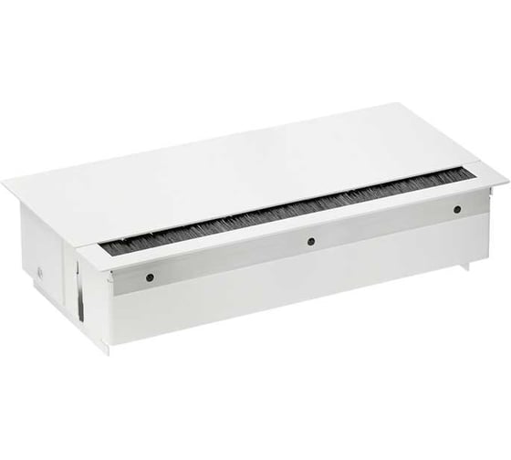 Врезной розеточный блок Simon с крышкой, ввод щетка, 6x2P+E, белый, 400 44606000-130