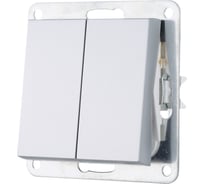Выключатель 2-клавишный LK Studio (схема 5) 16 A, 250 B (серебристый металлик) LK80 841103-1