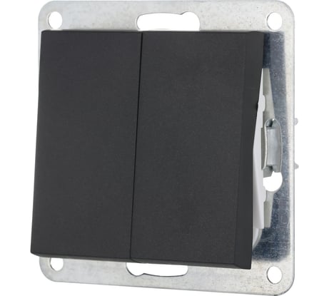 Выключатель 2-клавишный LK Studio (схема 5) 16 A, 250 B (черный бархат) LK80 841108-1