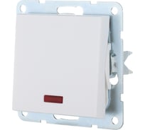 Переключатель 1-клавишный, на 2 направления, c индикатором LK Studio (схема 6L) 16 A, 250 B (белый) LK80 840404-1