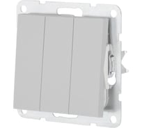 Выключатель 3-клавишный LK Studio (схема 1+1+1) 16 A, 250 B (серебристый металлик) LK80 842103-1