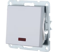 Переключатель 1-клавишный, на 2 направления, c индикатором LK Studio (схема 6L) 16 A, 250 B (серебристый металлик) LK80 840403-1