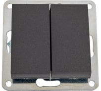 Переключатель 2-клавишный, с двух мест LK Studio (схема 6+6) 16 A, 250 B (черный бархат) LK80 841308-1