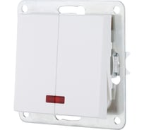 Выключатель 2-клавишный с индикаторами LK Studio (схема 5L) 16 A, 250 B (белый) LK80 841204-1