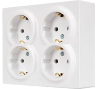 Розетка четверная с/з LEZARD LETO закрытый корпус ПБТ белый 752-0200-127BDP