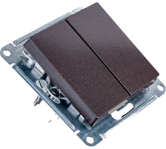 2-клавишный переключатель Systeme Electric AtlasDesign Мокко сх.6, 10АХ ATN000665