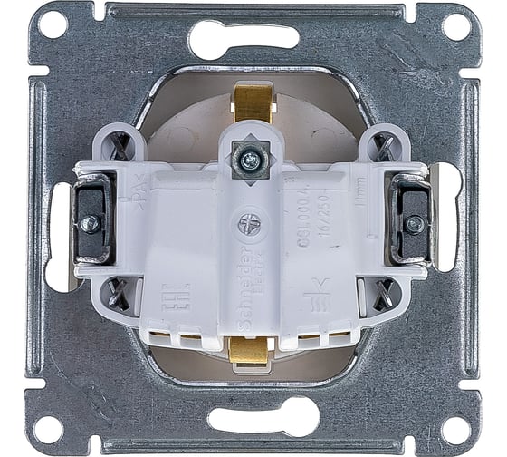 Розетка Systeme Electric Glossa Алюминий с заземлением со шторками GSL000345