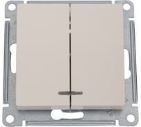 2-клавишный выключатель Systeme Electric AtlasDesign Бежевый с подсветкой, сх.5а, 10АХ ATN000253