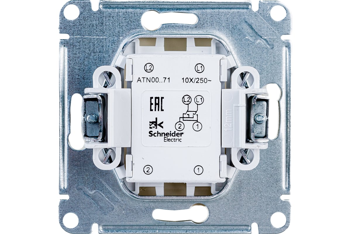 Переключатель одноклавишный atlasdesign схема 6 10ах механизм белый