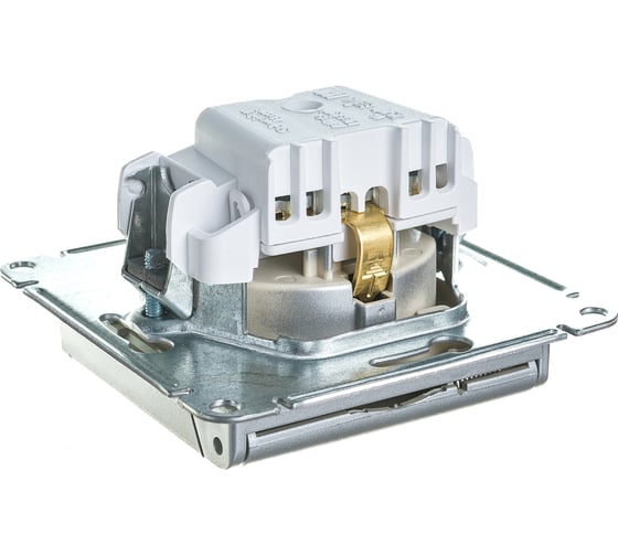 Розетка Systeme Electric AtlasDesign Алюминий с заземлением, со шторками, 16А ATN000346