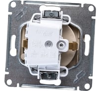 Розетка Systeme Electric AtlasDesign Шампань с заземлением, со шторками, с крышкой, 16А ATN000546