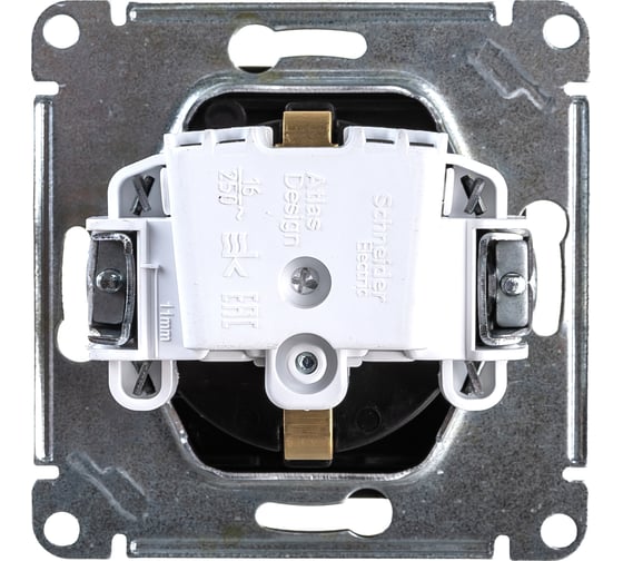 Розетка Systeme Electric AtlasDesign Мокко с заземлением, со шторками, с крышкой, 16А ATN000646