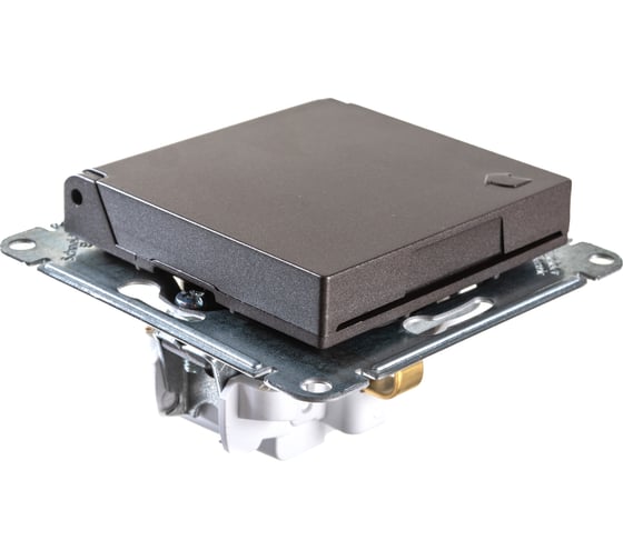 Розетка Systeme Electric AtlasDesign Мокко с заземлением, со шторками, с крышкой, 16А ATN000646