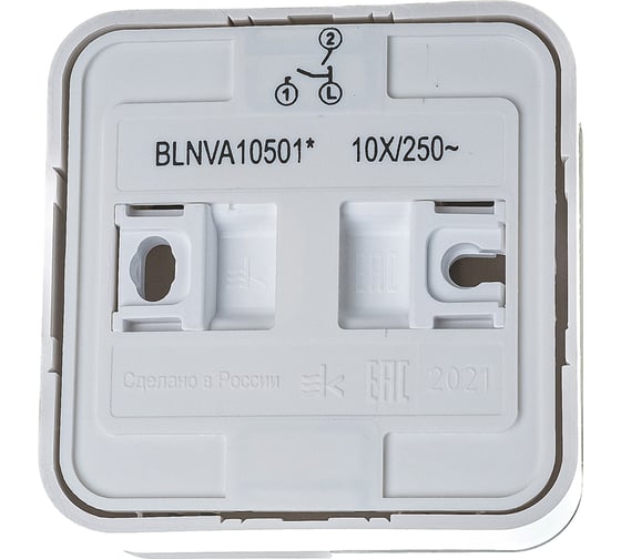 2-клавишный выключатель Systeme Electric Blanca открытой установки с изолирующей пластиной Белый 10А BLNVA105011
