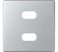 Накладка для коннектора Simon, 2хUSB 2.0 типа А, мама, S82 Detail, алюминий 8201090-093