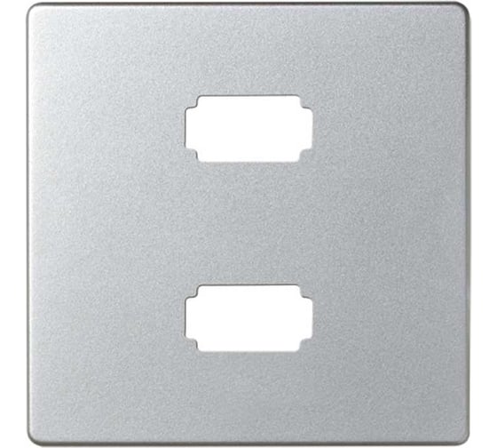 Накладка для коннектора Simon, 2хUSB 2.0 типа А, мама, S82 Detail, алюминий 8201090-093