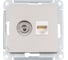 Розетка ТВ + компьютерная RJ45 Systeme Electric AtlasDesign 2-ая Шампань категории 5Е ATN000589 1