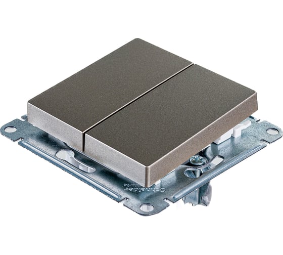 2-клавишный переключатель Systeme Electric AtlasDesign Шампань сх.6, 10АХ ATN000565