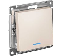 1-клавишный переключатель Systeme Electric AtlasDesign Бежевый с подсветкой, сх.6а, 10АХ ATN000263