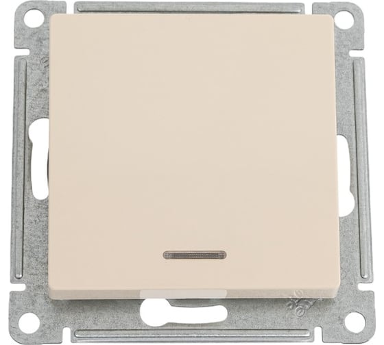 1-клавишный переключатель Systeme Electric AtlasDesign Бежевый с подсветкой, сх.6а, 10АХ ATN000263 1