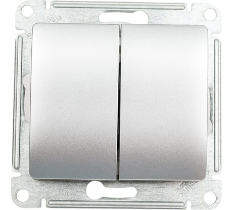 2-клавишный переключатель Systeme Electric Glossa Алюминий сх.6, 10АХ GSL000365