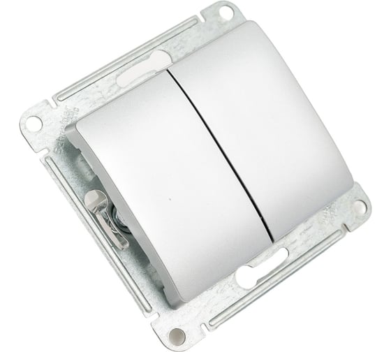 2-клавишный переключатель Systeme Electric Glossa Алюминий сх.6, 10АХ GSL000365