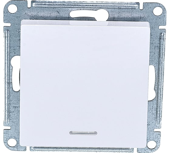 1-клавишный переключатель Systeme Electric  AtlasDesign Белый с подсветкой, сх.6а, 10АХ ATN000163