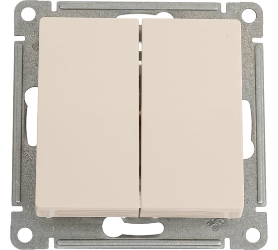 2-клавишный переключатель Systeme Electric AtlasDesign Бежевый сх.6, 10АХ ATN000265 1