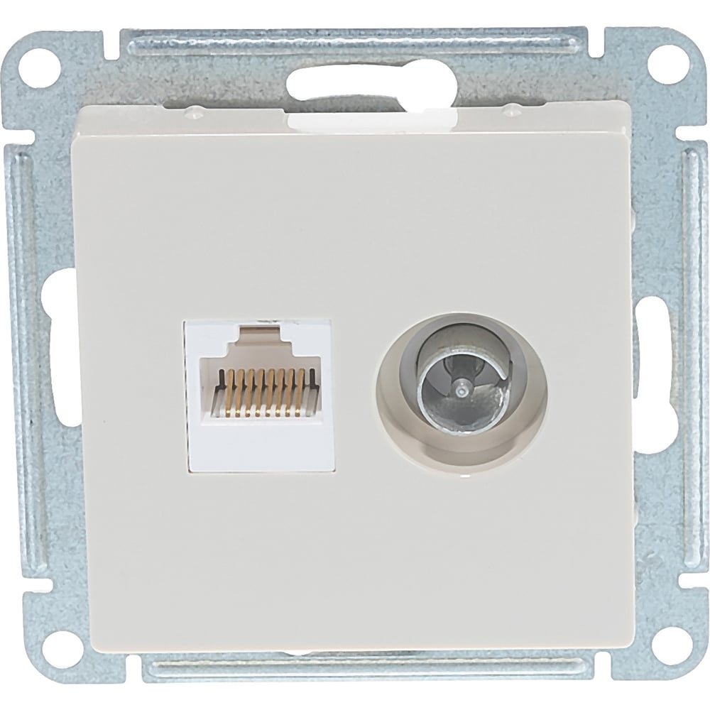 Розетка ТВ + компьютерная RJ45 Systeme Electric AtlasDesign Бежевый 2 ...