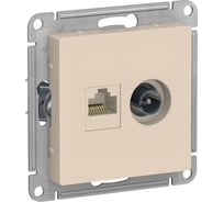 Розетка 2-ая ТВ + компьютерная RJ45 Systeme Electric (Schneider Electric) Atlasdesign бежевый кат. 5Е ATN000289