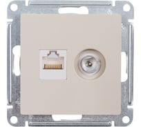Розетка 2-ая ТВ + компьютерная RJ45 Systeme Electric (Schneider Electric) Atlasdesign бежевый кат. 5Е ATN000289