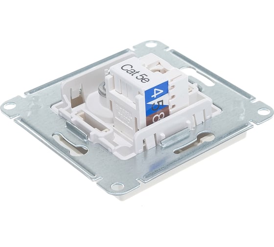 Розетка ТВ + компьютерная RJ45 Systeme Electric AtlasDesign Бежевый 2-ая категории 5Е ATN000289