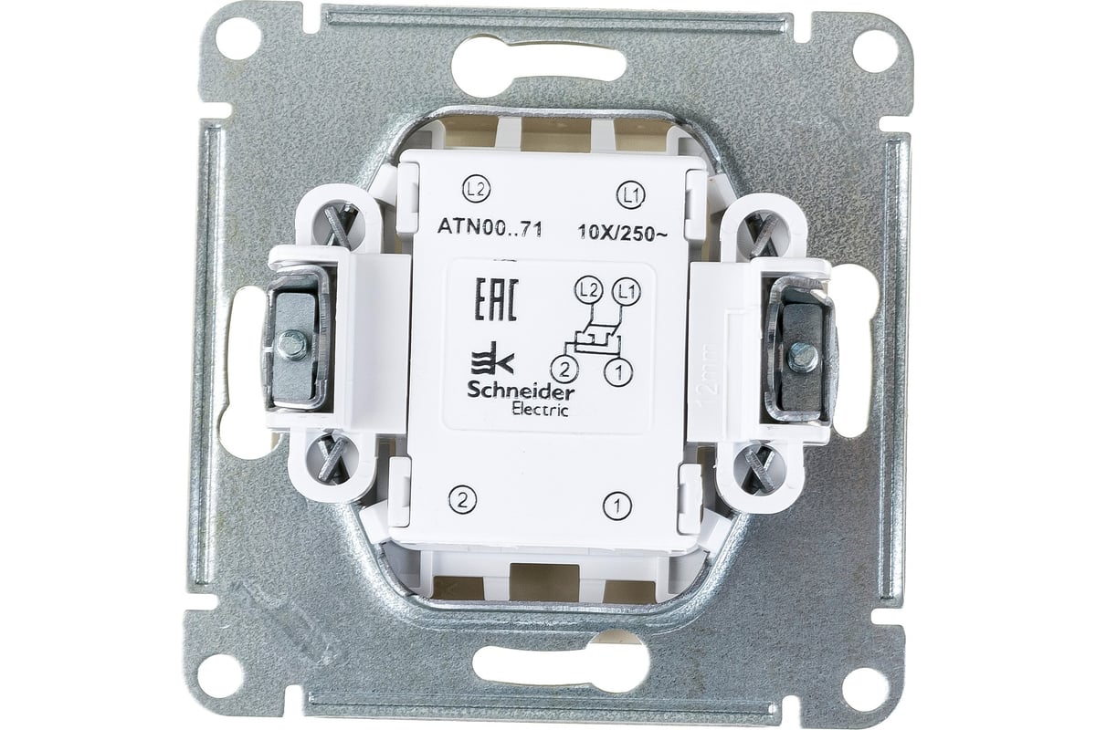 Переключатель одноклавишный atlasdesign схема 6 10ах механизм белый