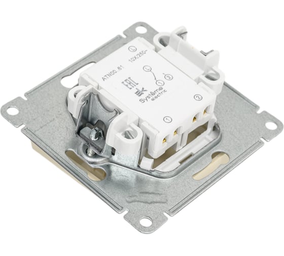 1-клавишный переключатель Systeme Electric AtlasDesign Бежевый сх.6, 10АХ ATN000261