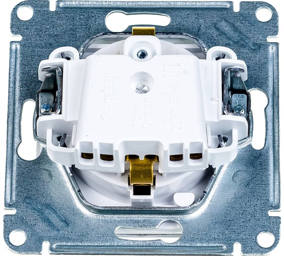 Розетка Systeme Electric AtlasDesign Белый с заземлением со шторками с крышкой, 16А, IP20 ATN000146
