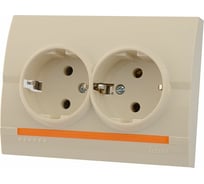 Розетка Lezard DERIY х2 с заземлением ПБТ крем 702-0303-127