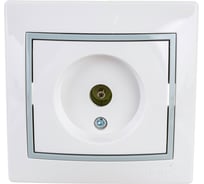 Розетка ТВ Lezard Мира белый с вст сер 701-0215-130