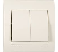 Выключатель Lezard DERIY х2 ПБТ крем 702-0303-101