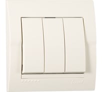 Выключатель Lezard DERIY  х3 ПБТ крем 702-0303-109