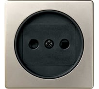 Накладка на двухполюсную розетку без заземления Simon, 2Р, с защитными шторками, шампань-графит 82040-34