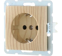 Розетка LK Studio с заземлением, со шторками (сосна) LK60 863225-1